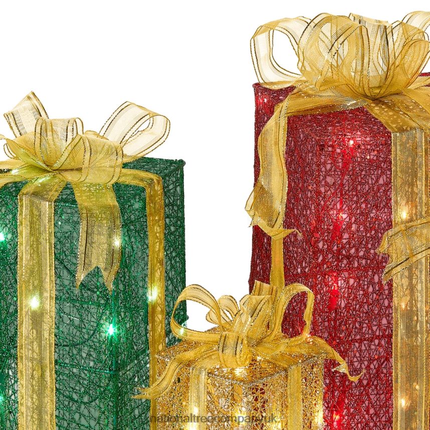 decoration | National Tree Company Pre-Lit Multicolor Gift Boxes Set of Three White Lights Christmas Collection F2L4F591